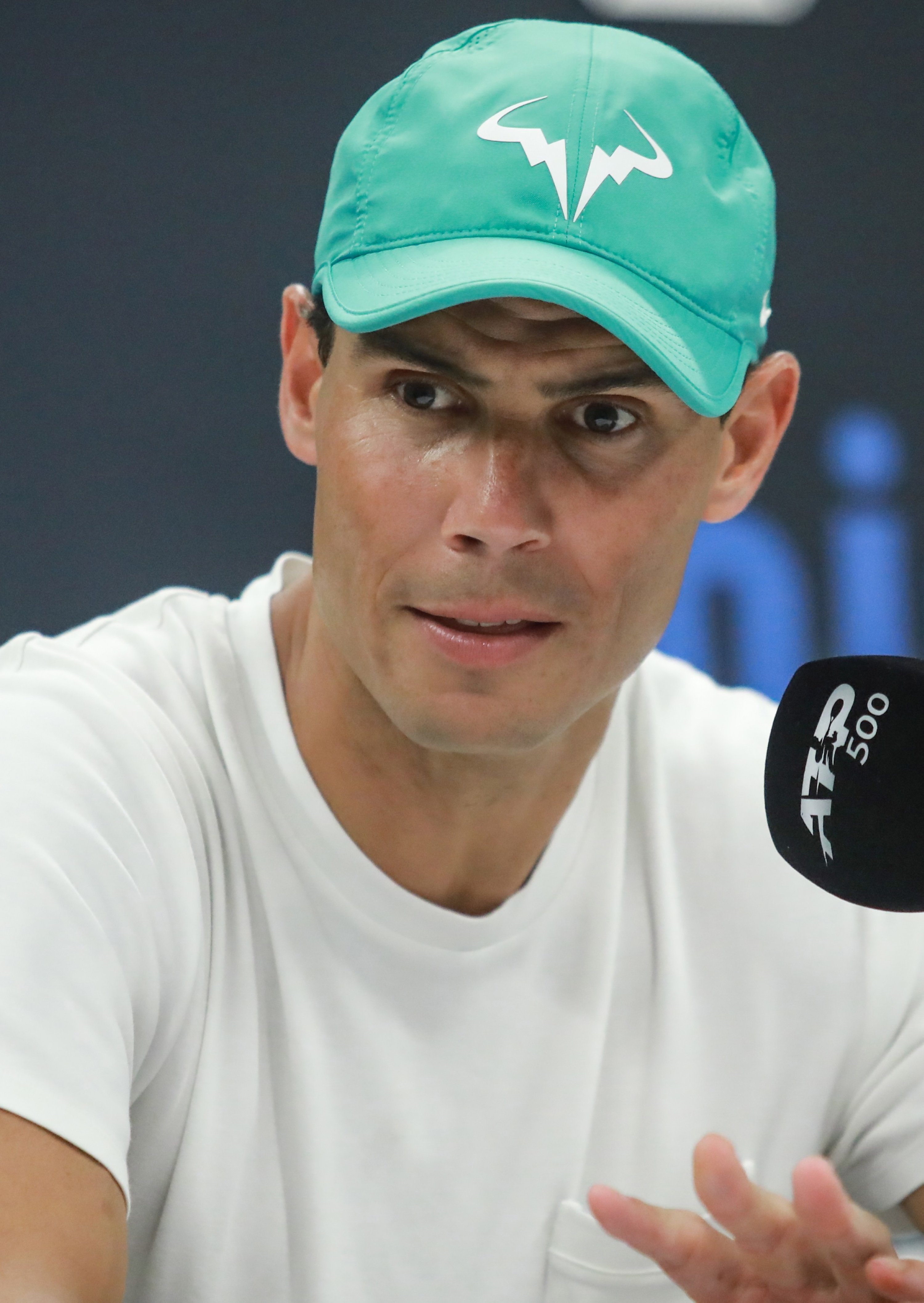 Rafael Nadal speaks at a press conference prior to the Mexican Tennis Open, Acapulco, Mexico, Feb. 20, 2022. (EPA Photo)