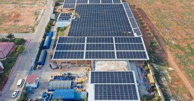 A solar power plant in Mersin, Turkey, Feb. 10, 2022. (IHA Photo)