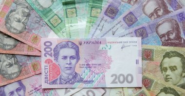 Ukrainian hryvnia banknotes are seen in a photo illustration shot in Kyiv, Ukraine, Aug. 6, 2014. (Reuters Photo)