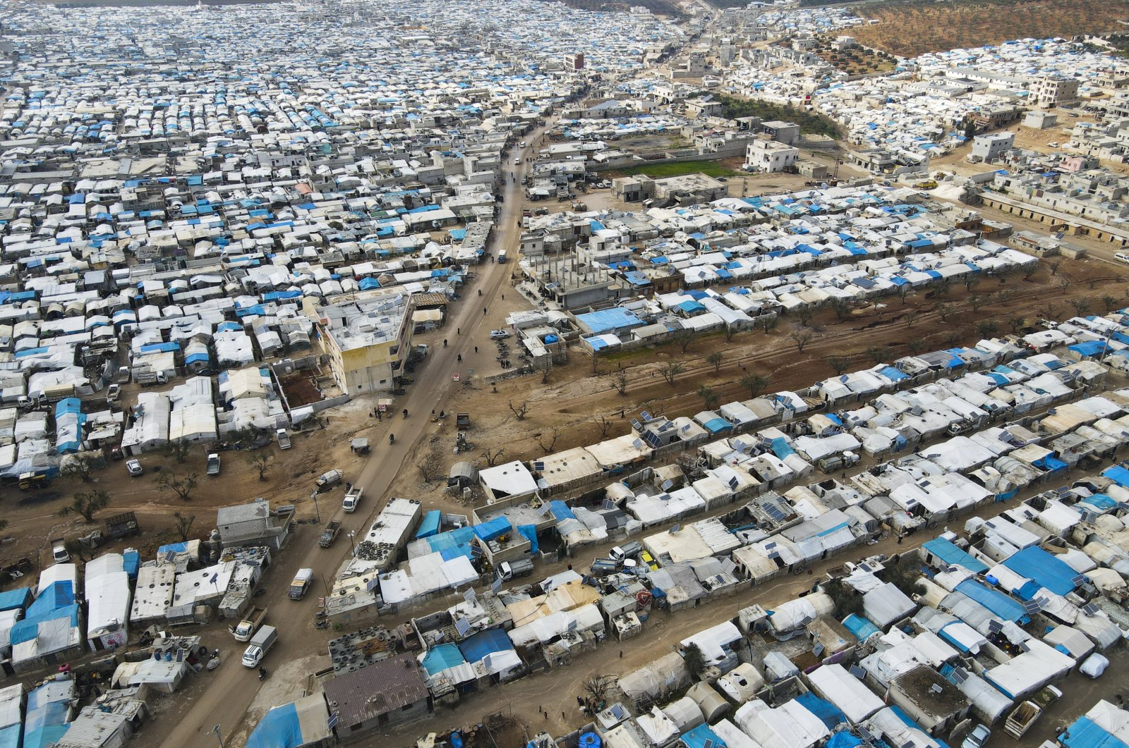 A general view of Karama camp for internally displaced Syrians, by the village of Atma, Idlib province, Syria, Feb. 14, 2022. (AP Photo)