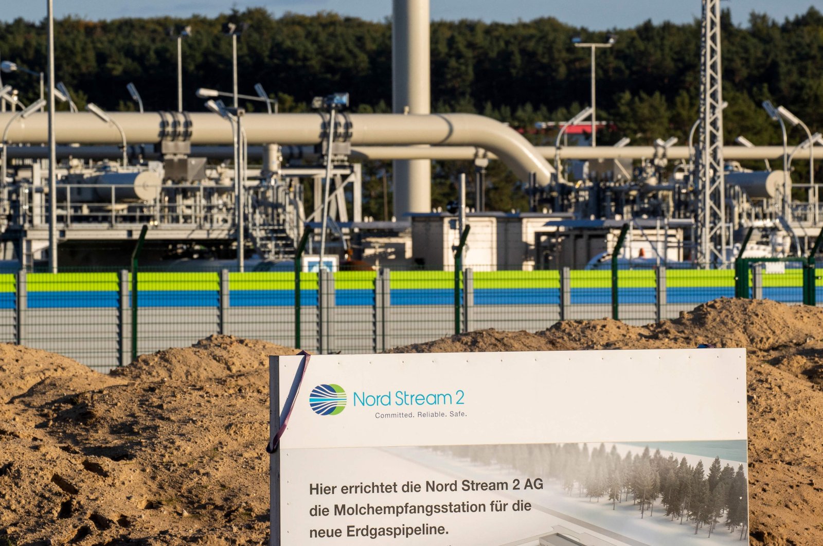 The Nord Stream 2 gas line landfall facility in Lubmin, north eastern Germany, Sept. 7, 2020. (AFP Photo)