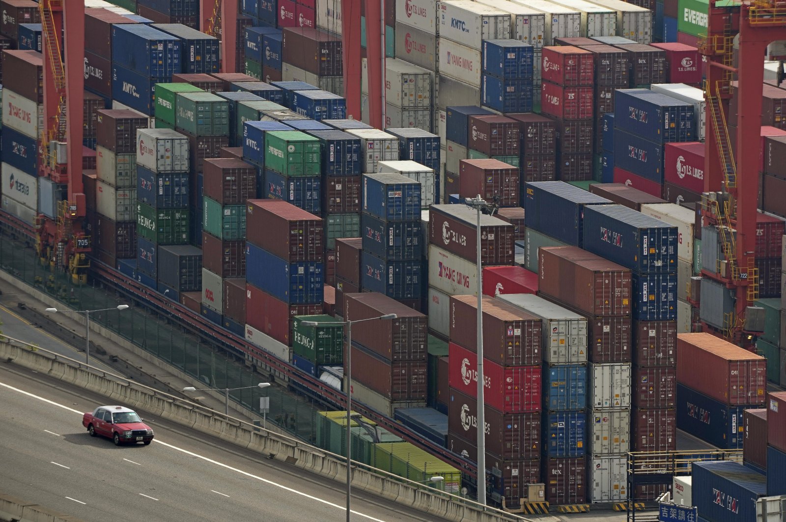 Shipping containers are seen at a port of Kwai Tsing Container Terminals in Hong Kong, Nov. 5, 2021. (AP Photo)