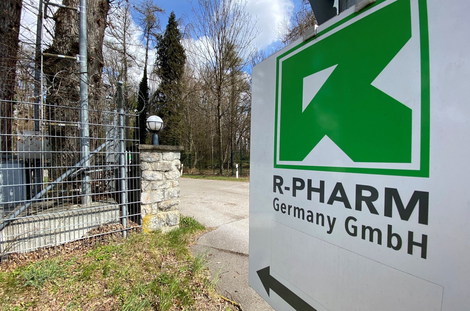 The logo of R-Pharm is pictured at the site where the German pharmaceutical firm is believed to produce the Russian Sputnik V COVID-19 vaccine, near the Bavarian town of Illertissen, Germany, April 8, 2021. (Reuters Photo)