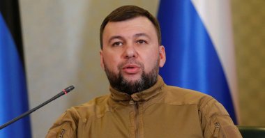 Head of the separatist self-proclaimed Donetsk People&#039;s Republic Denis Pushilin attends a news conference in Donetsk, Ukraine, Feb. 23, 2022. (Reuters Photo)