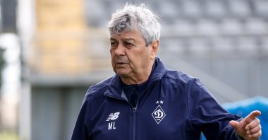 Dynamo Kyiv&#039;s coach Mircea Lucescu speaks to journalists during a camp in Turkey&#039;s Antalya on Feb. 9, 2022 (AA Photo).