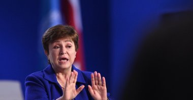 IMF managing director Kristalina Georgieva speaks during a panel discussion at the COP26 U.N. Climate Summit in Glasgow, Nov. 3, 2021. (AFP File Photo)