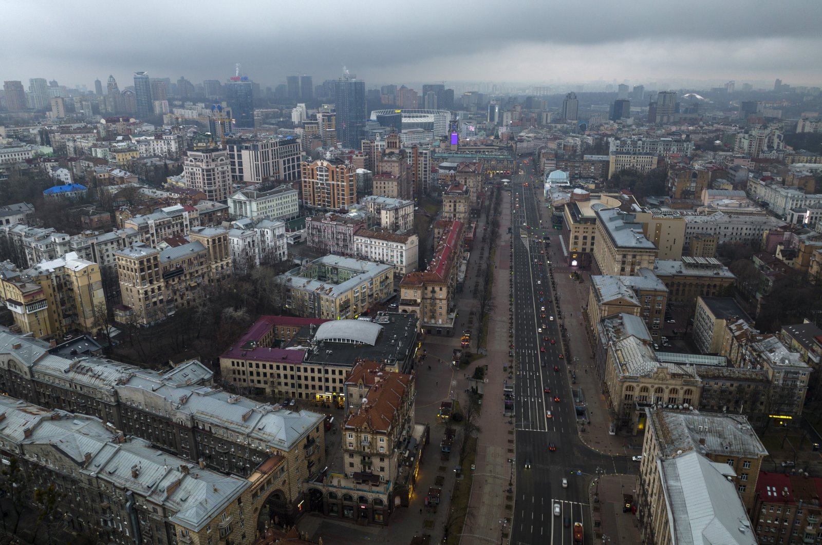 This photo shows a view of the city of Kyiv, Ukraine, Feb. 24, 2022. (AP Photo)
