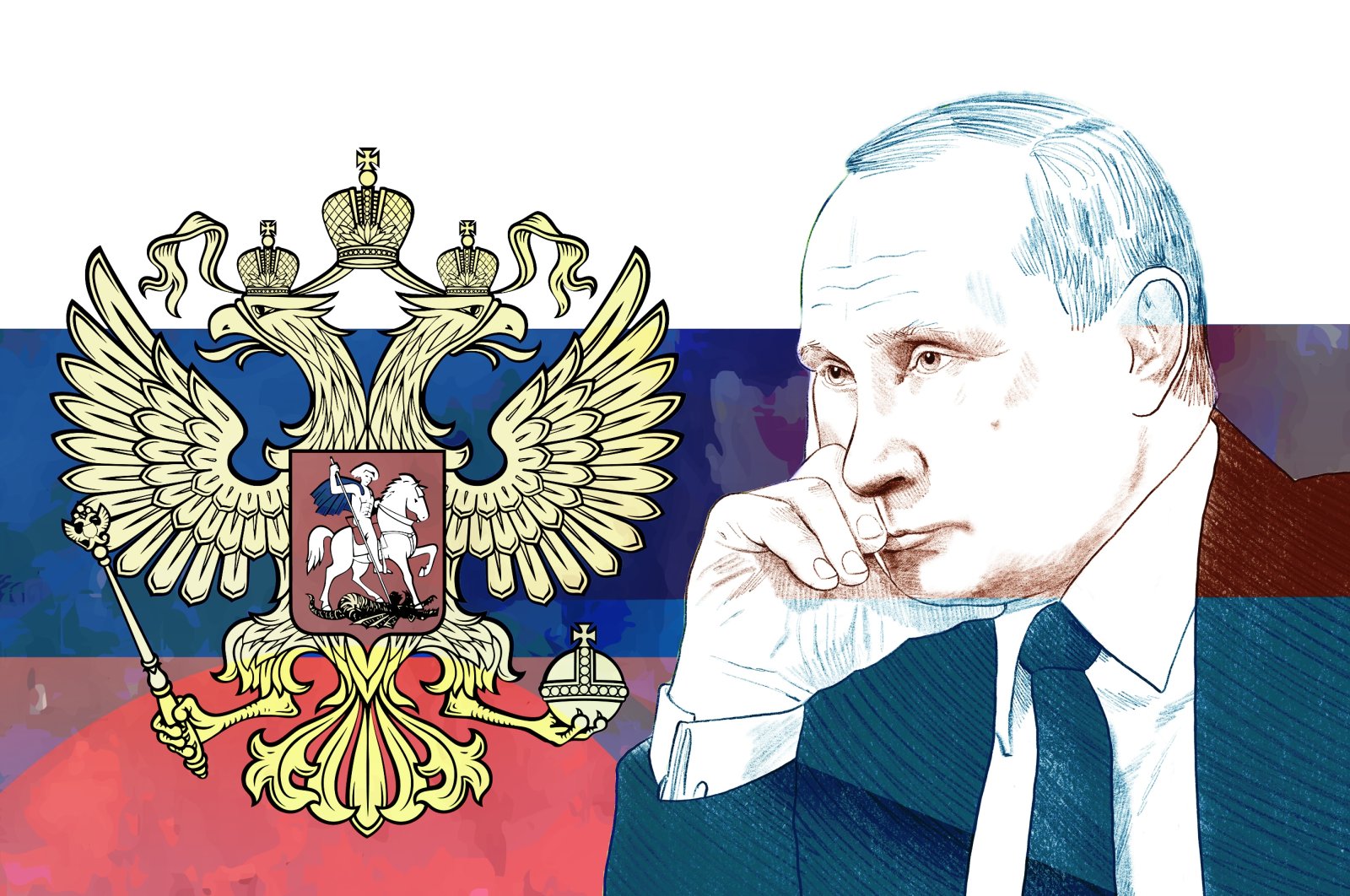 The illustration of Russian President Vladimir Putin. (Photo by Shutterstock - edited by Büşra Öztürk)