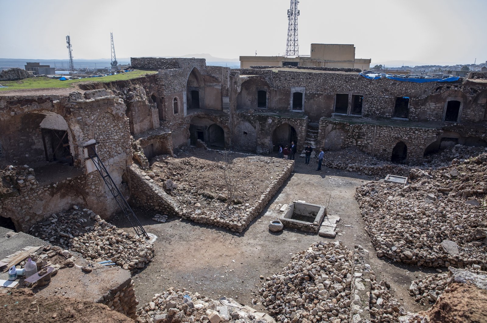 The ruins of a historical caravanserai stands in Erbil, Iraq, Feb. 24, 2022. (AA Photo)