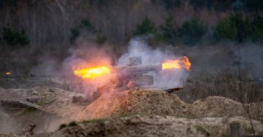 A Ukrainian service member fires with anti-tank missile during tactical drills at a training ground in an unknown location in Ukraine, in this handout picture released Feb. 22, 2022. (Reuters Photo)