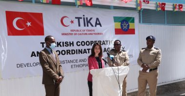 Turkey's envoy to Ethiopia, Yaprak Alp is seen at the Turkish Cooperation and Coordination Agency's (TIKA) opening of a health center in Addis Ababa, Ethiopia, Feb. 2, 2022. (AA Photo)
