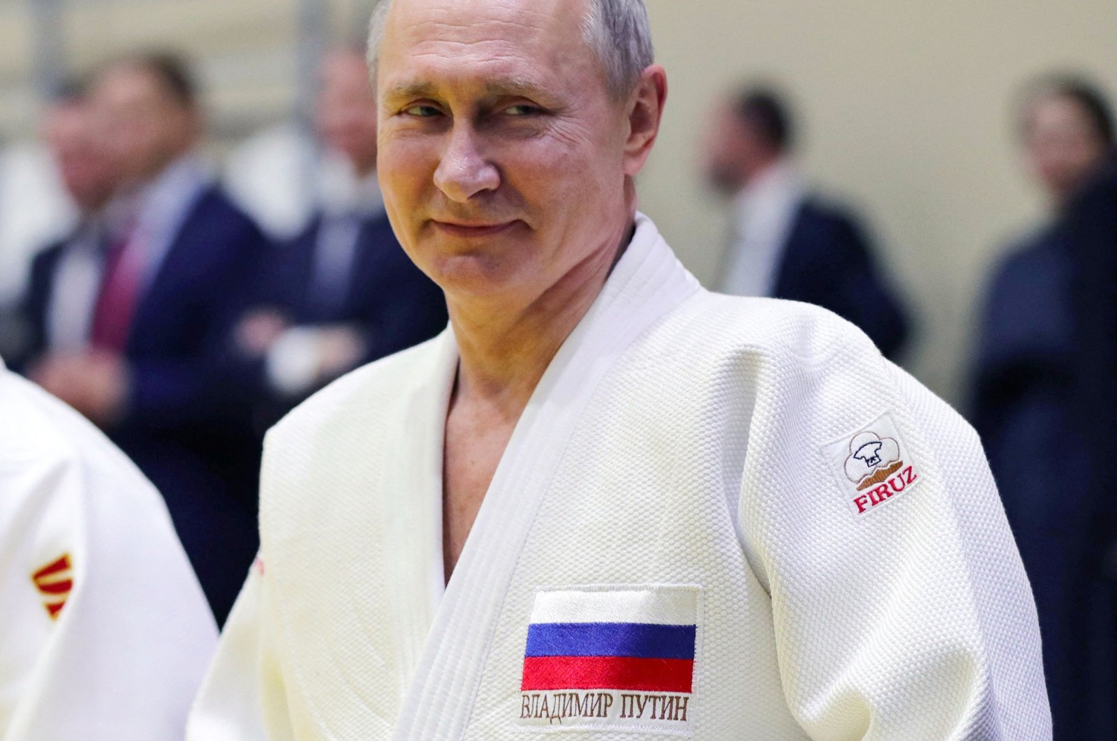 Russian President Vladimir Putin during a training session with members of the Russian national judo team in Sochi, Russia, Feb. 14, 2019. (AFP Photo)