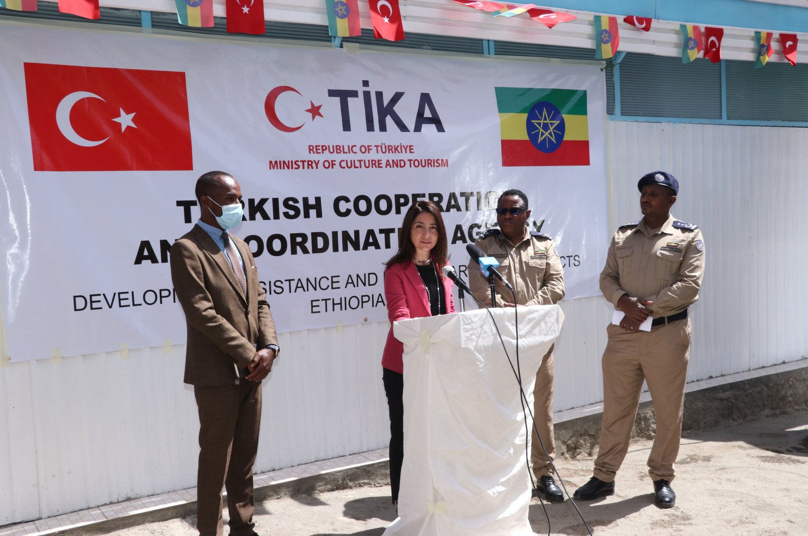 Turkey&#039;s envoy to Ethiopia, Yaprak Alp is seen at the Turkish Cooperation and Coordination Agency&#039;s (TIKA) opening of a health center in Addis Ababa, Ethiopia, Feb. 2, 2022. (AA Photo)
