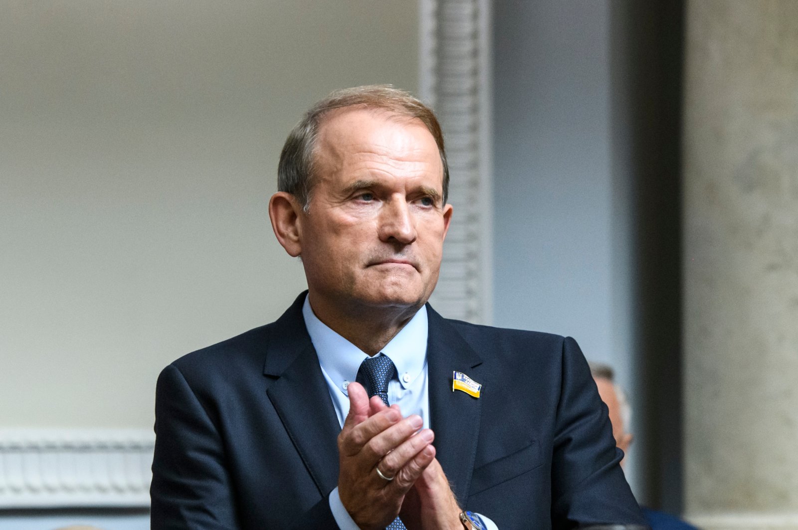 The leader of the Opposition Platform – For Life party, Viktor Medvedchuk, during a session of the Ukrainian parliament in Kyiv, Ukraine, Aug. 29, 2019. (Shutterstock)