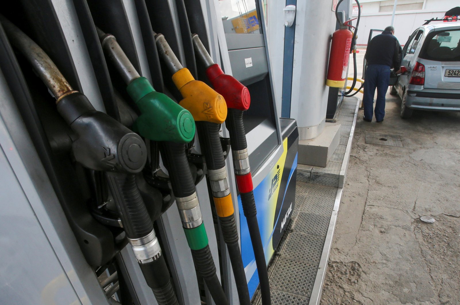 Pump nozzles are pictured at a gas station in Algiers, Algeria, April 21, 2020. (Reuters File Photo)