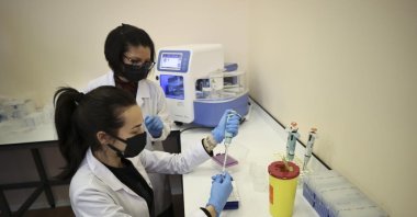 Staff work at a lab where genetic screening results of couples for SMA is held, in the capital Ankara, Turkey, Dec. 28, 2021. (AA PHOTO) 