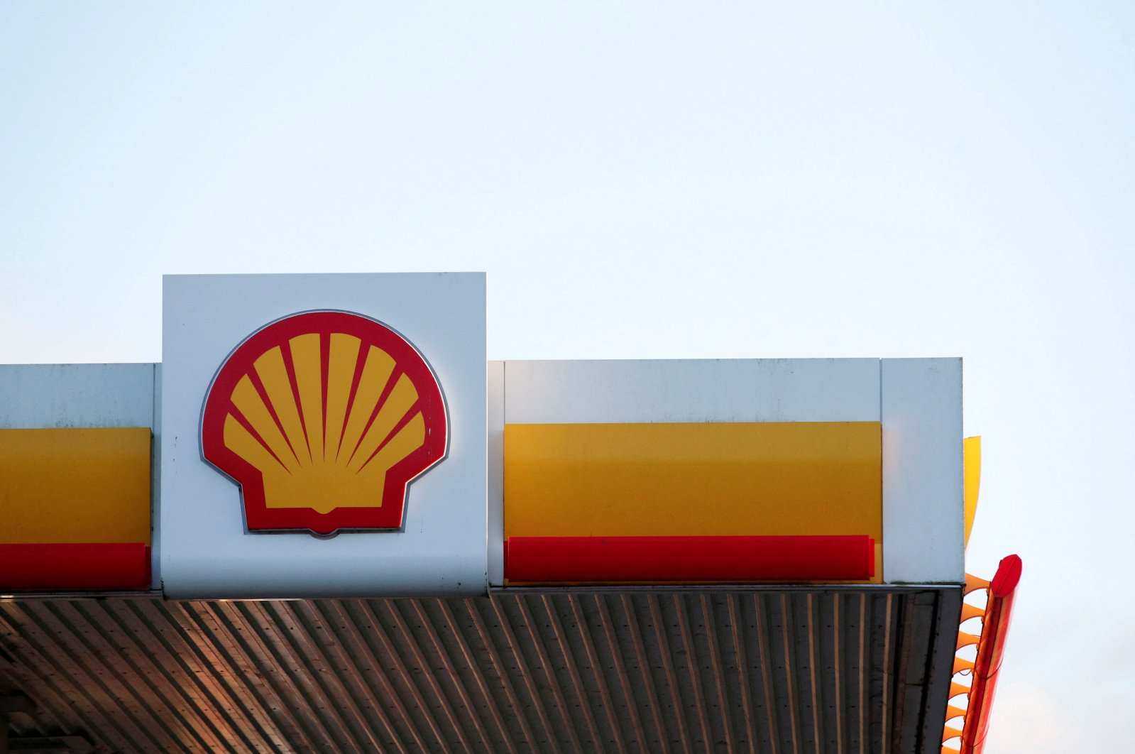 General view of a Shell petrol station sign, in Milton Keynes, Britain, Jan. 5, 2022. (Reuters Photo)