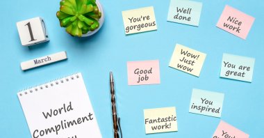 Illustration for World Compliment Day, March 1, 2022. (Shutterstock Photo)