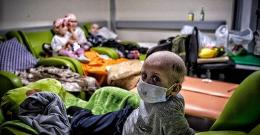 Children suffering from leukemia are seen at the Okhmatdyt hospital in Kyiv, Ukraine, Feb. 28, 2022. (Photos by Uğur Yıldırım)