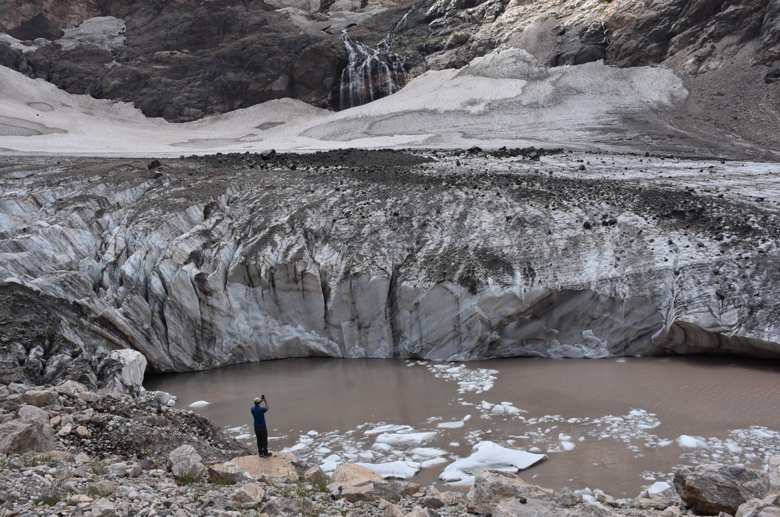 A view of the glacier on Cilo Mountain, in Hakkari, southeastern Turkey, Feb. 28, 2022. (AA PHOTO)