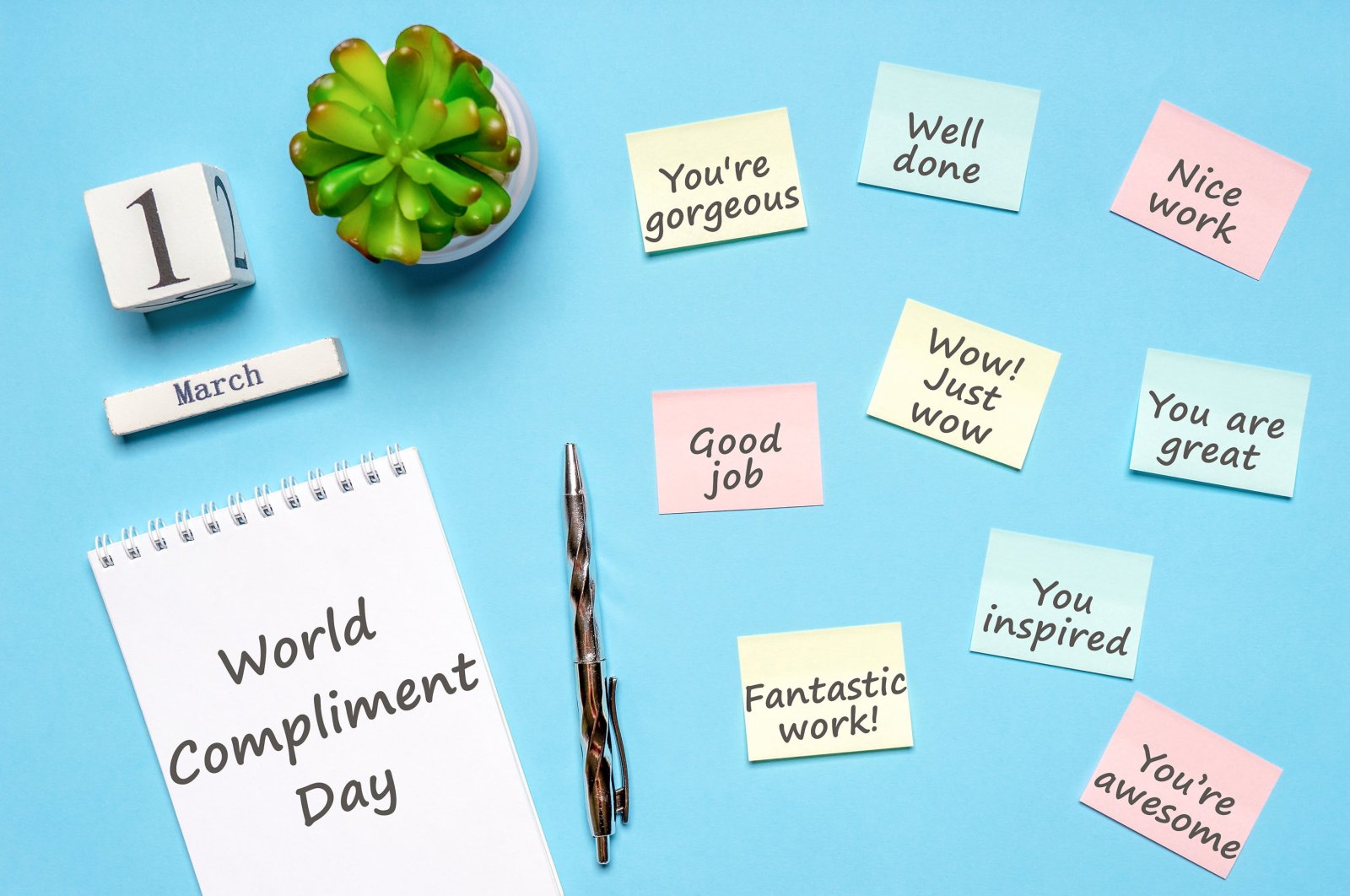 Illustration for World Compliment Day, March 1, 2022. (Shutterstock Photo)