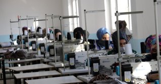Women work at a textile workshop in Siirt, eastern Turkey, Jan. 27, 2022. (AA PHOTO) 
