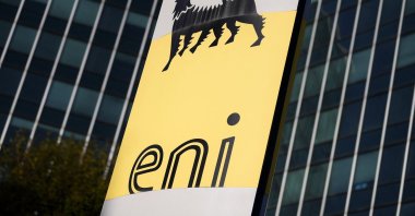 The logo on the headquarters of Italian oil and gas company Eni in San Donato Milanese, near Milan, Italy, Oct. 27, 2017. (AFP Photo)