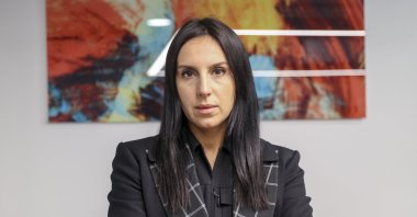  Jamala poses for an interview with Anadolu Agency (AA), Istanbul, Turkey, March 2, 2022. (AA) 