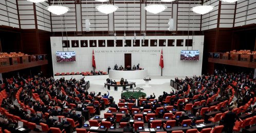 Lawmakers attend a session on pro-PKK HDP lawmaker Semra Güzel's legislative immunity, Ankara, March 1, 2022. (AA Photo)