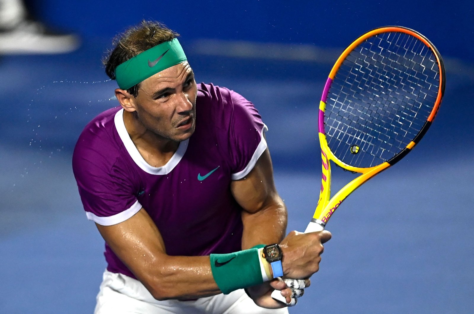 Rafael Nadal plays Tommy Paul during the Mexican Open, Acapulco, Mexico, Feb. 24, 2022. (AFP Photo)