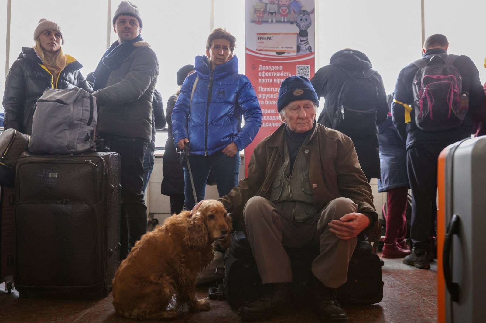 People wait to board an evacuation train from Kyiv to Lviv at Kyiv central train station following Russia&#039;s invasion of Ukraine, in Kyiv, Ukraine March 1, 2022. (REUTERS)