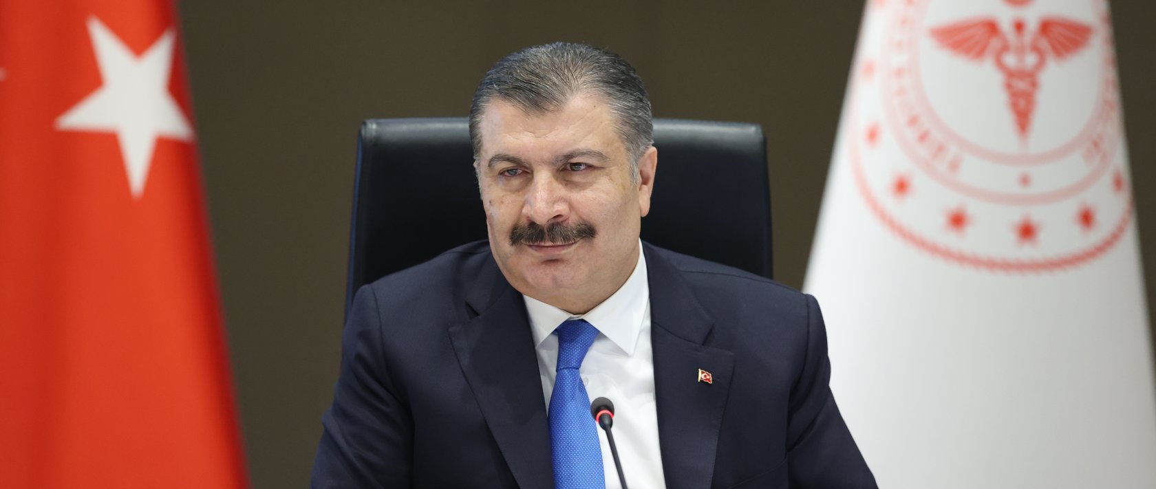 Health Minister Fahrettin Koca is seen during the press conference in Ankara, Turkey, March 2, 2022. (AA Photo)