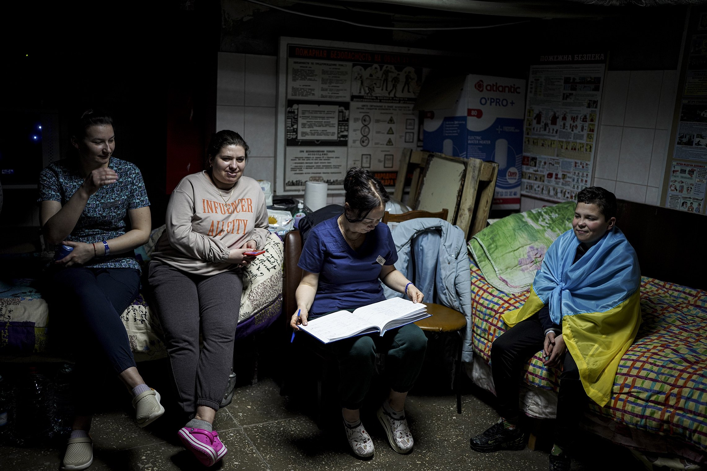 Pregnant women hide in shelter due to Russian attacks, Kyiv, Ukraine, March 2, 2022. (Uğur Yıldırım Photo)