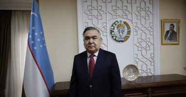 Uzbekistan's Ambassador to Ankara Alisher Azamhocayev in an interview with Anadolu Agency (AA), Ankara, Turkey, March 3, 2022. (AA Photo)