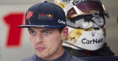 Dutch F1 driver Max Verstappen during the preseason running sessions, Barcelona, Spain, Feb. 23, 2022. (EPA Photo)