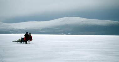 A view of frozen Lake Çıldır, Kars, eastern Turkey, March 3, 2022. (AA)