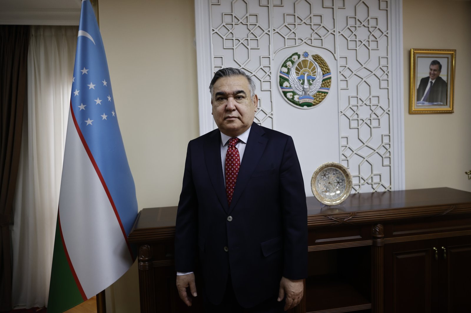 Uzbekistan&#039;s Ambassador to Ankara Alisher Azamhocayev in an interview with Anadolu Agency (AA), Ankara, Turkey, March 3, 2022. (AA Photo)