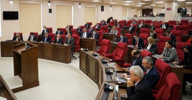 A general view of the Turkish Republic of Northern Cyprus (TRNC) parliament, Lefkoşa (Nicosia), TRNC, March 3, 2022. (AA Photo)