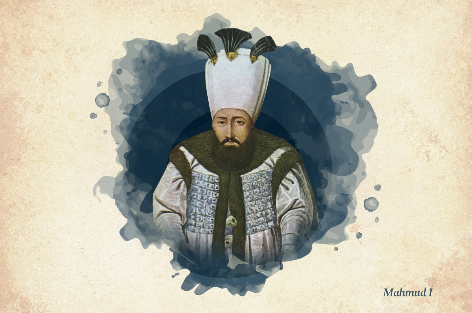This widely used illustration shows Sultan Mahmud I, the 24th ruler of the Ottoman Empire. (Wikimedia/ Edited by Büşra Öztürk)