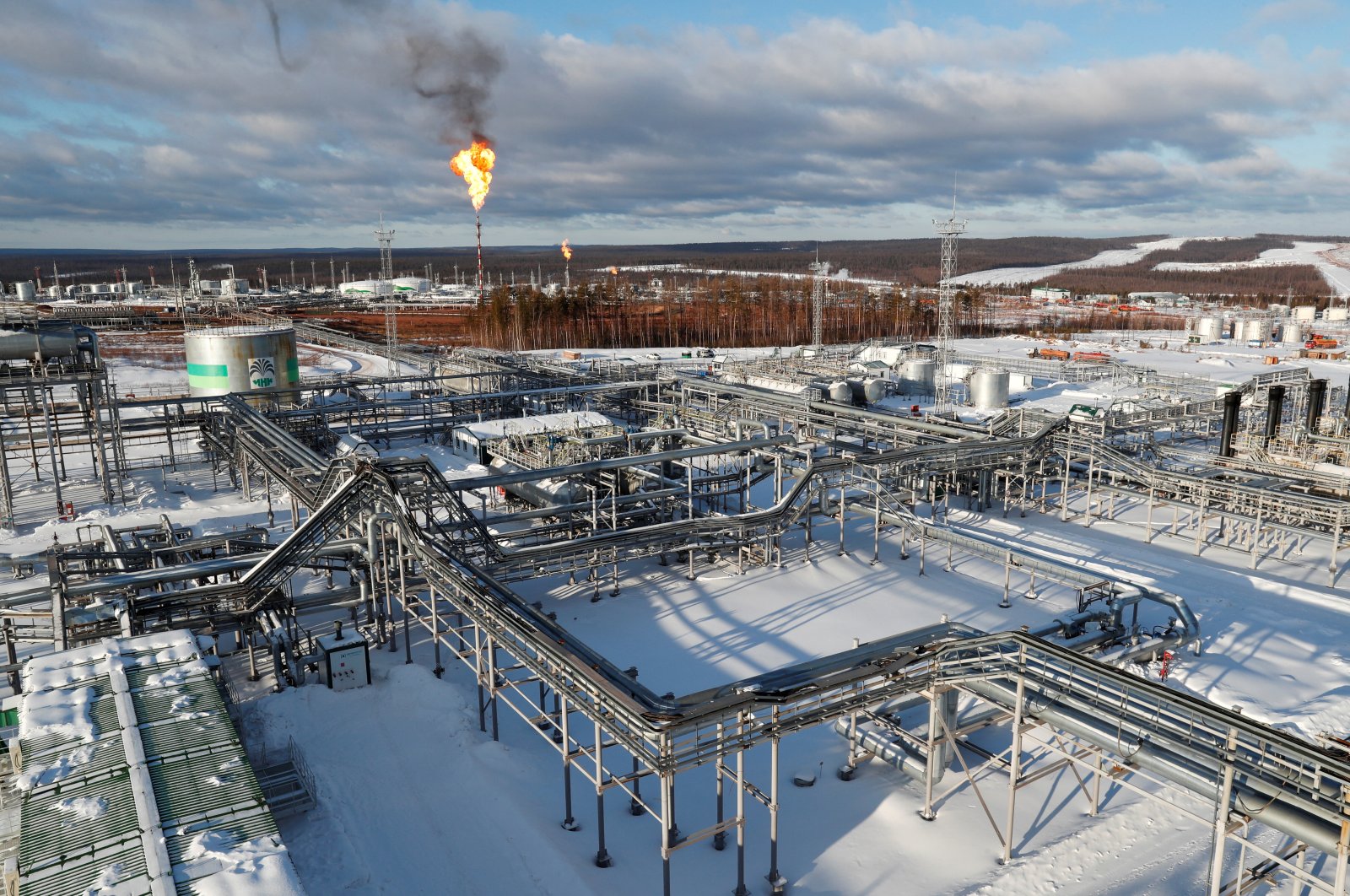 A general view shows an oil treatment plant in the Yarakta Oil Field, owned by Irkutsk Oil Company (INK), in Irkutsk Region, Russia, March 10, 2019. (Reuters Photo)