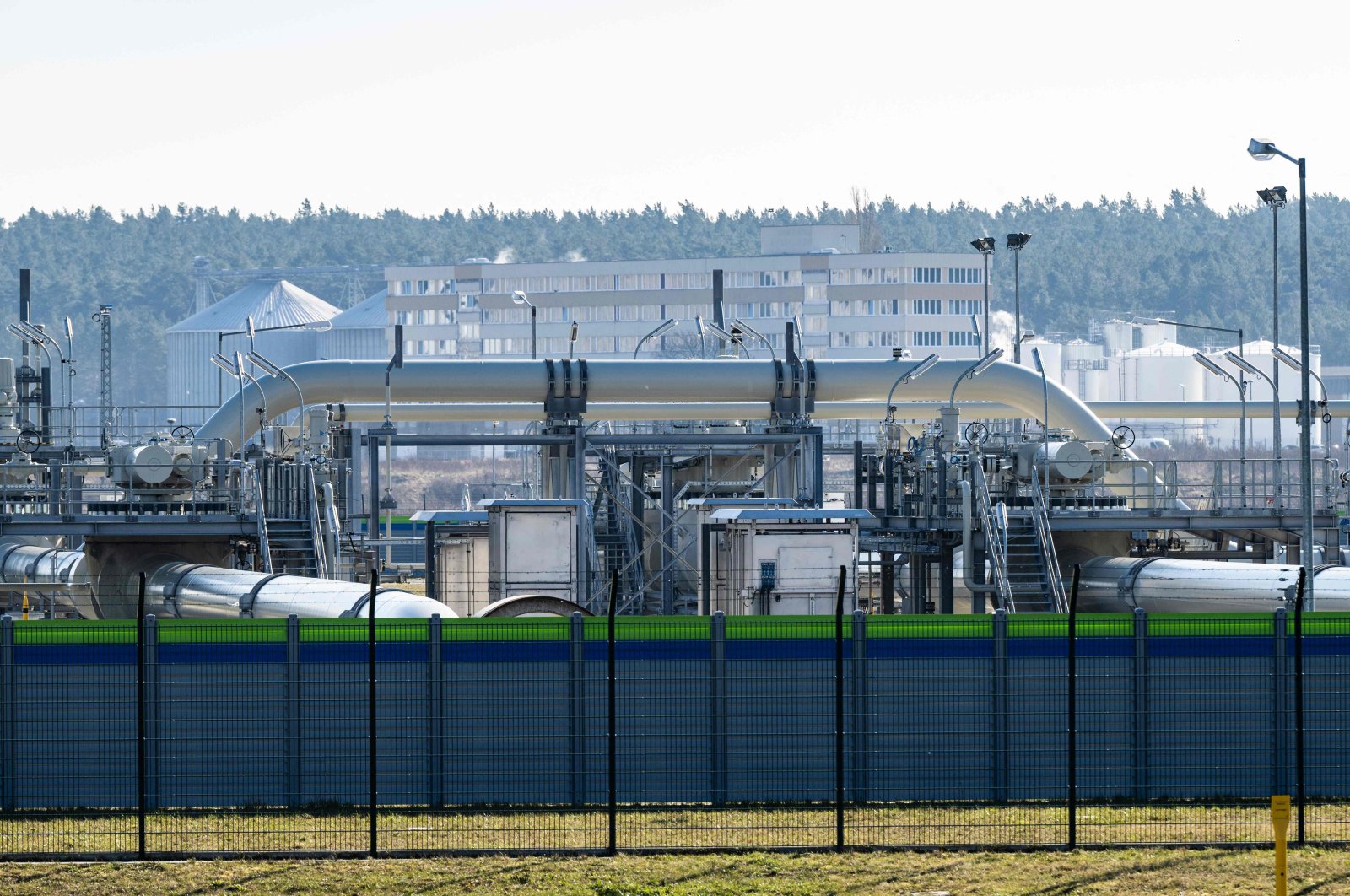 View of the Pipeline Inspection Gauge receiving station, the Nord Stream 2 part of the landfall area, Lubmin, Germany, March 1, 2022. (AFP Photo)