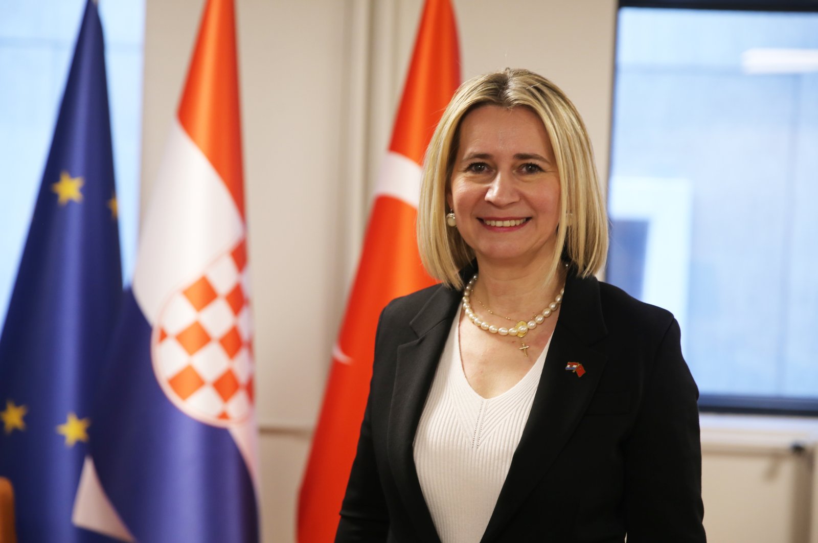 Croatian Consul General to Istanbul Ivana Zerec speaks to Anadolu Agency, Istanbul, Turkey, March 8, 2022. (AA Photo)