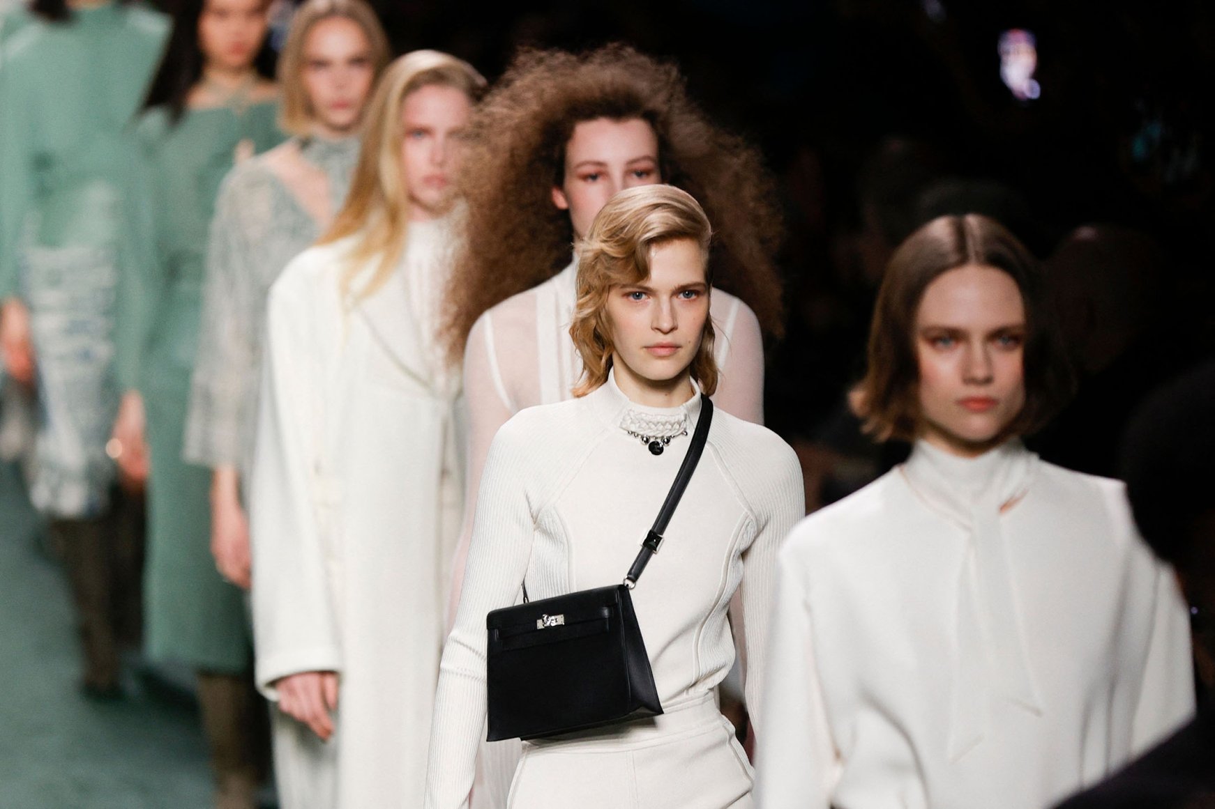 Models at Off-White Autumn 2022 Show Paris Fashion Week