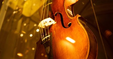 The Stradivarius with the Medici family coat of arms in The Galleria dell'Accademia di Firenze, Florence, Italy, Oct. 26, 2019. (Shutterstock Photo)