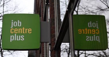 A job center in London, Britain, Feb. 15, 2022. (EPA Photo)