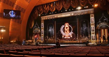 A decorated stage prior to the 73rd annual Tony Awards at Radio City Music Hall in New York, U.S., June 9, 2019. (AP Photo)