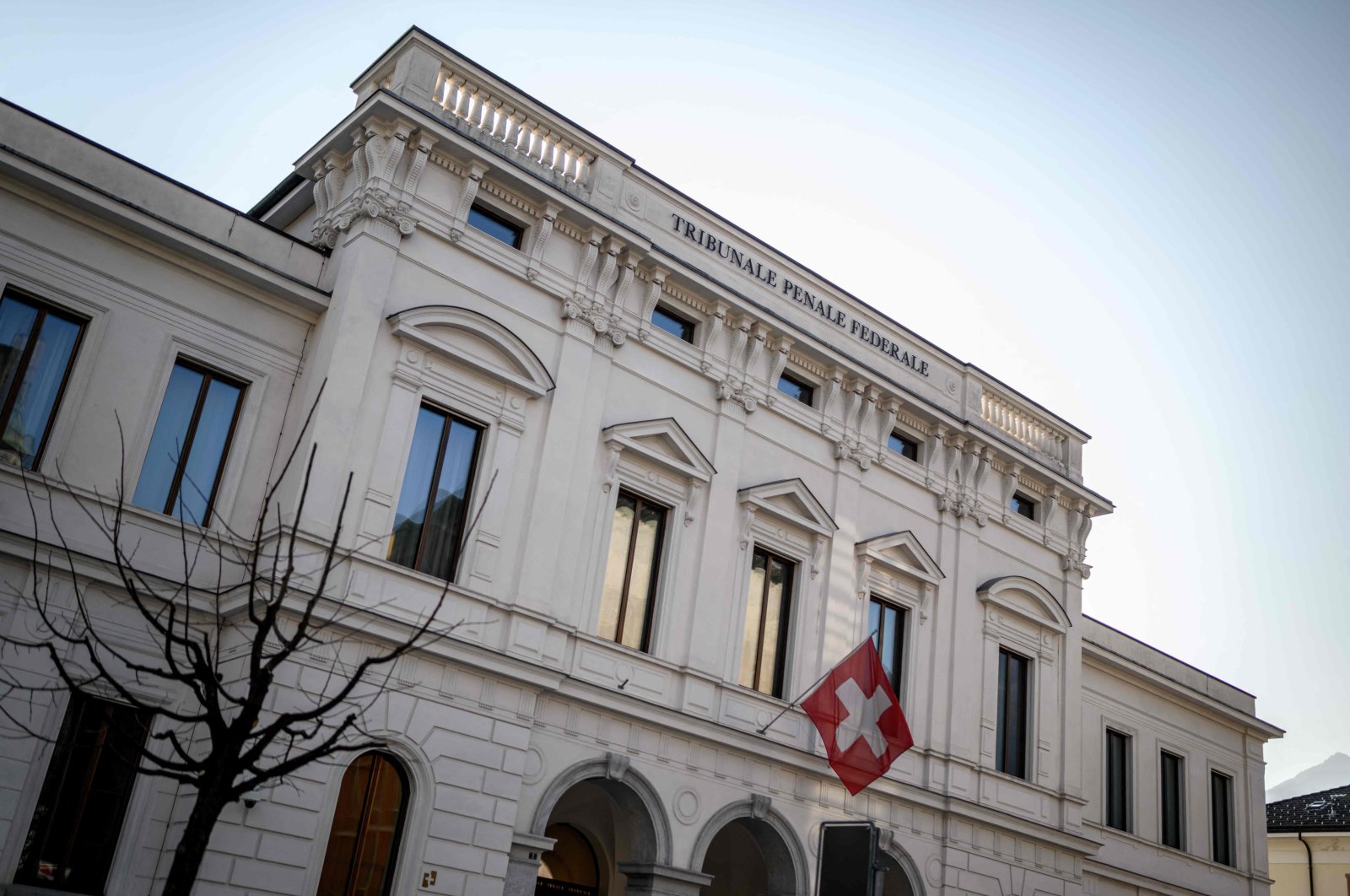 The building of the Swiss Federal Criminal Court is seen on the opening day of an appeal in Bellinzona, southern Switzerland, March 7, 2022. (AFP Photo)