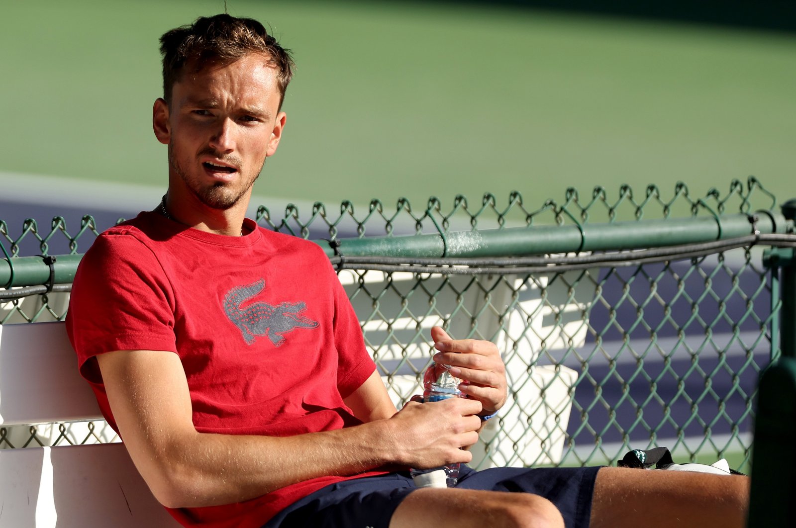 Russia&#039;s Daniil Medvedev after training for the Indian Wells Open, Indian Wells, California, U.S., March 07, 2022. (AFP Photo)
