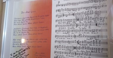 Suat Sancar's composition about 12th-century poet and Sufi Ahmad Yasawi in London, U.K., March 10, 2022. (AA Photo)