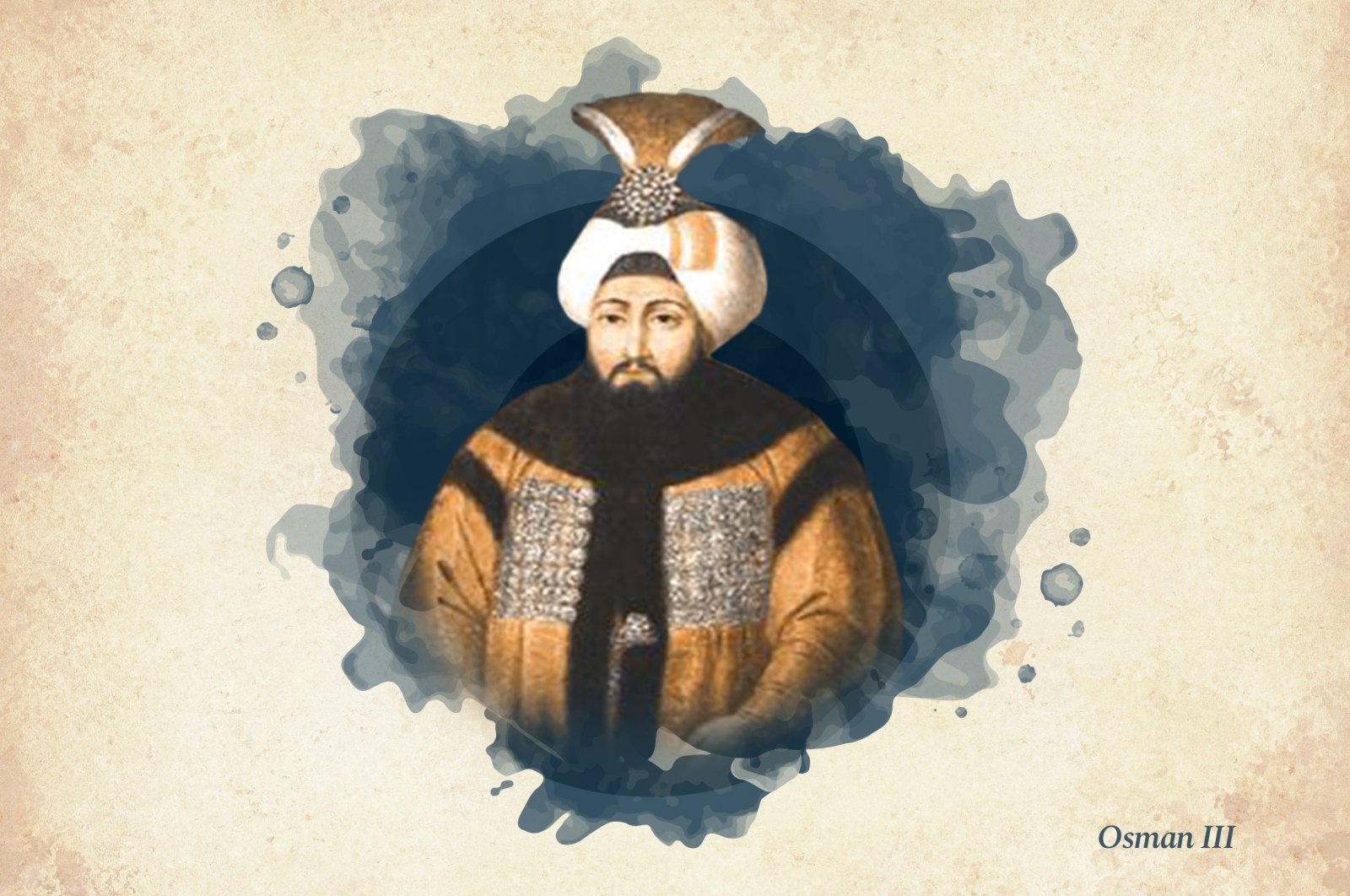 This widely used illustration shows Sultan Osman III, the 25th ruler of the Ottoman Empire. (Wikimedia/ Edited by Büşra Öztürk)&quot; 